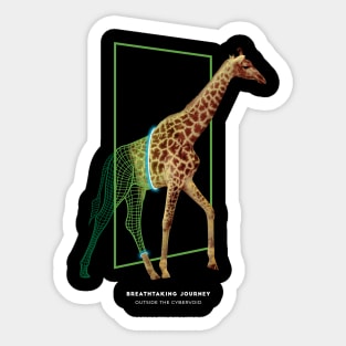 Giraffe walks through a Warp Portal Sticker